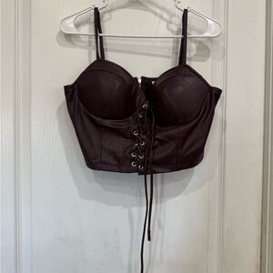 Purple Lace-Up Bustier Top